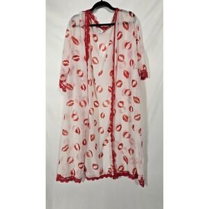 Lularoe Lipstick Kisses Sheer Robe Coverup Summer Pool Party NWT